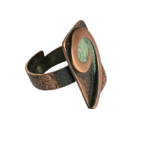 Anillo cobre infinito rectángulo