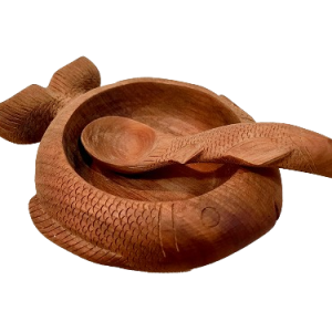 Fuente Madera Pez Chica Cuchara