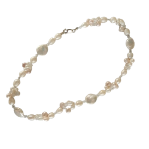Collar de perlas de río blanca