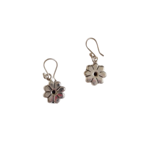 Aro plata colgante flor
