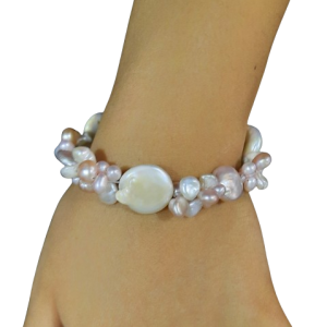 Pulsera perla de rio chuby plata
