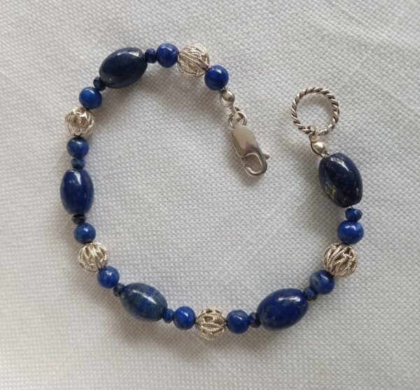 Pulsera en lapislazuli y plata