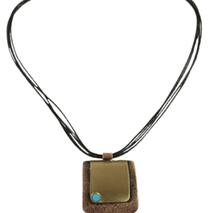 Collar en cobre cuero y bronce