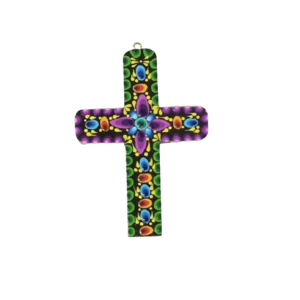 Cruz de madera pintada