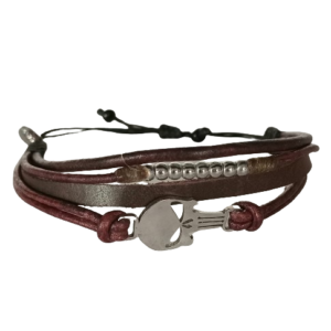 Pulsera cuero plata unisex