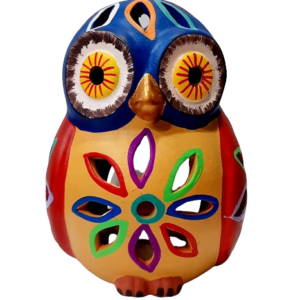 Búho porta vela de la suerte