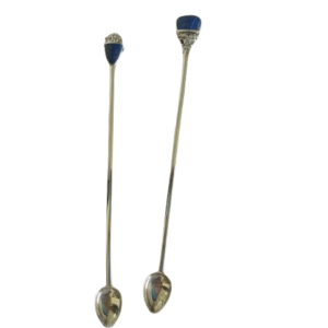 Cuchara plata lapislazuli cocktail