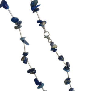 Collar de lapislazuli y tubos de plata 925