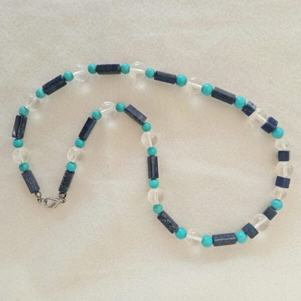 Collar lapislázuli cristal y turquesa - Imagen 3