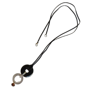Collar de obsidiana plata y cuero